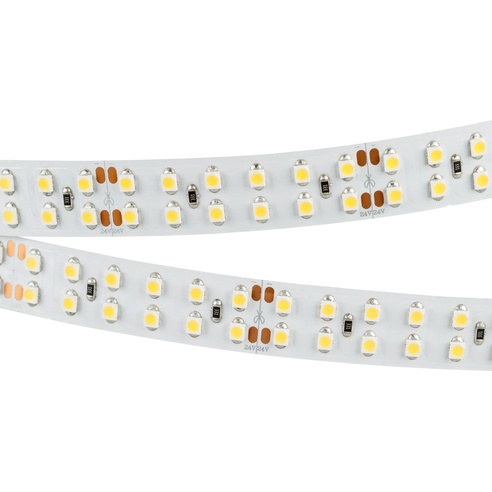 Лента светодиодная RT 2-5000 24V Warm3000 2x2 (3528, 1200 LED, LUX) (Arlight, 19.2 Вт/м, IP20)