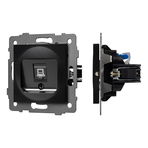 Механизм компьютерной розетки SCT-MPC1-PL-BK-V (RJ-45, CAT6) (Arlight, -)