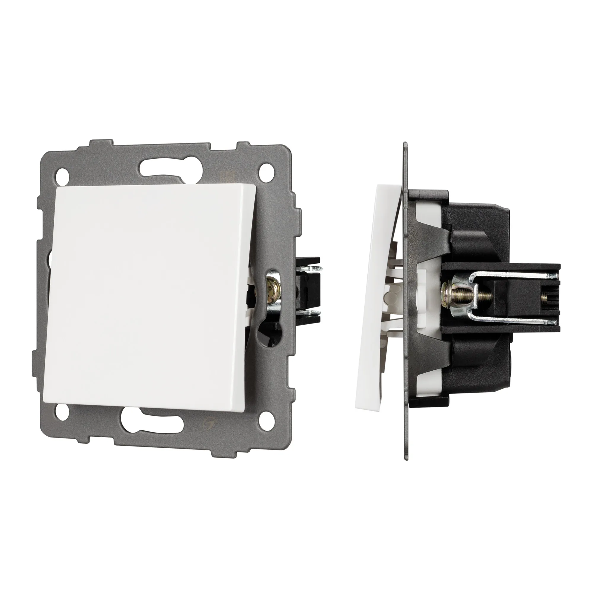 Механизм выключателя одноклавишный проходной SWT-MKP1-PL-WH-V (250V, 10A) (Arlight, -)