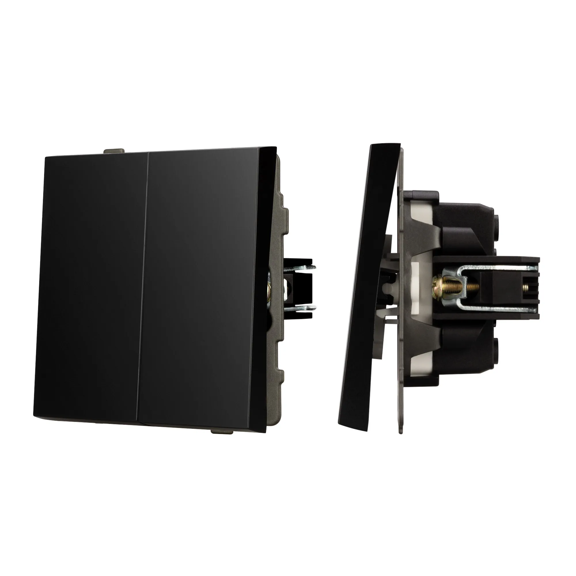 Механизм выключателя двухклавишный проходной SWT-TENDO-MKP2-PL-BK (230V, 10A) (Arlight, -)