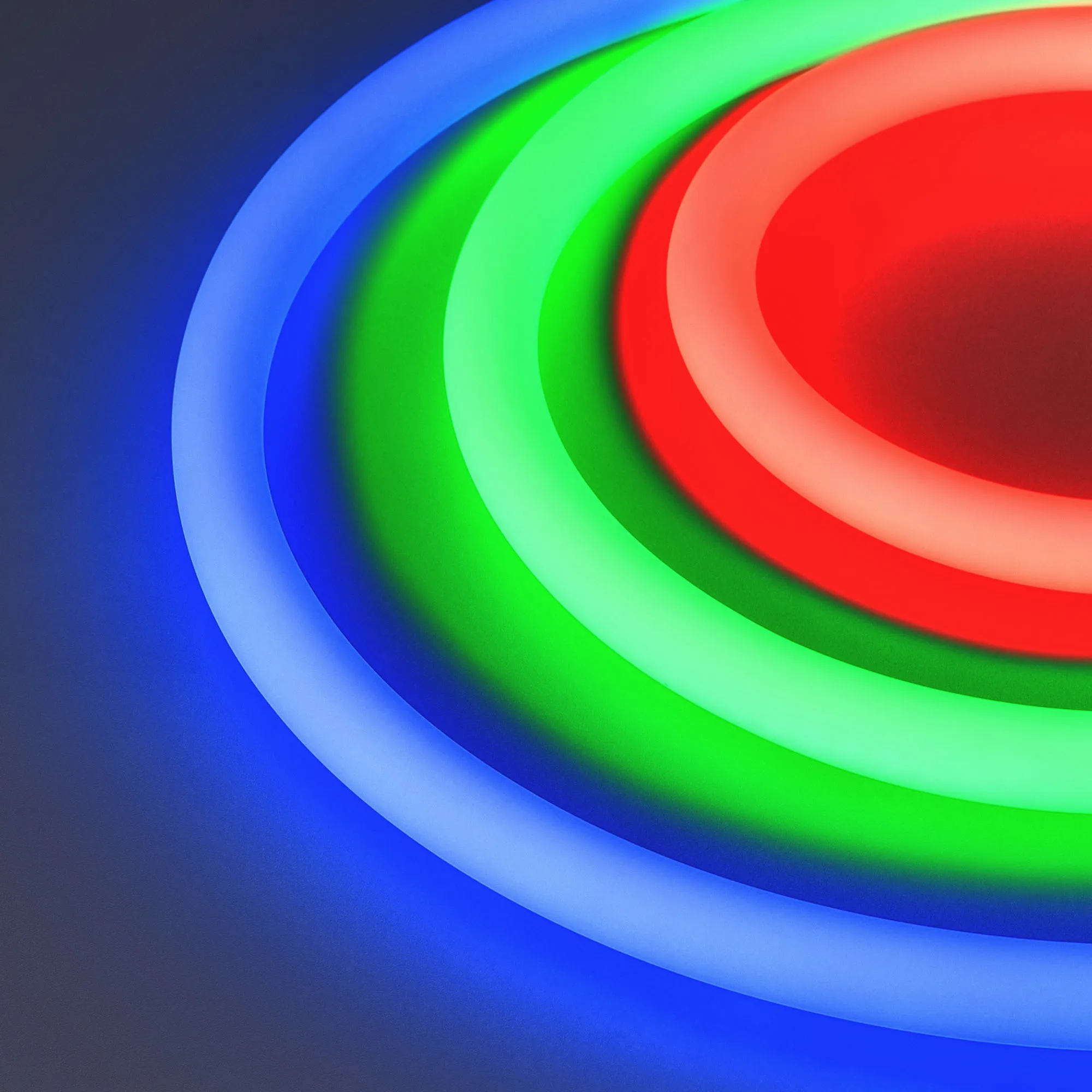 Лента светодиодная герметичная MOONLIGHT-TOP-G280-D18mm 24V RGB 360deg (13 W/m, IP65, 3838, 5m, wire x1) (Arlight, Вывод прямой, 3 года) - изображение товара