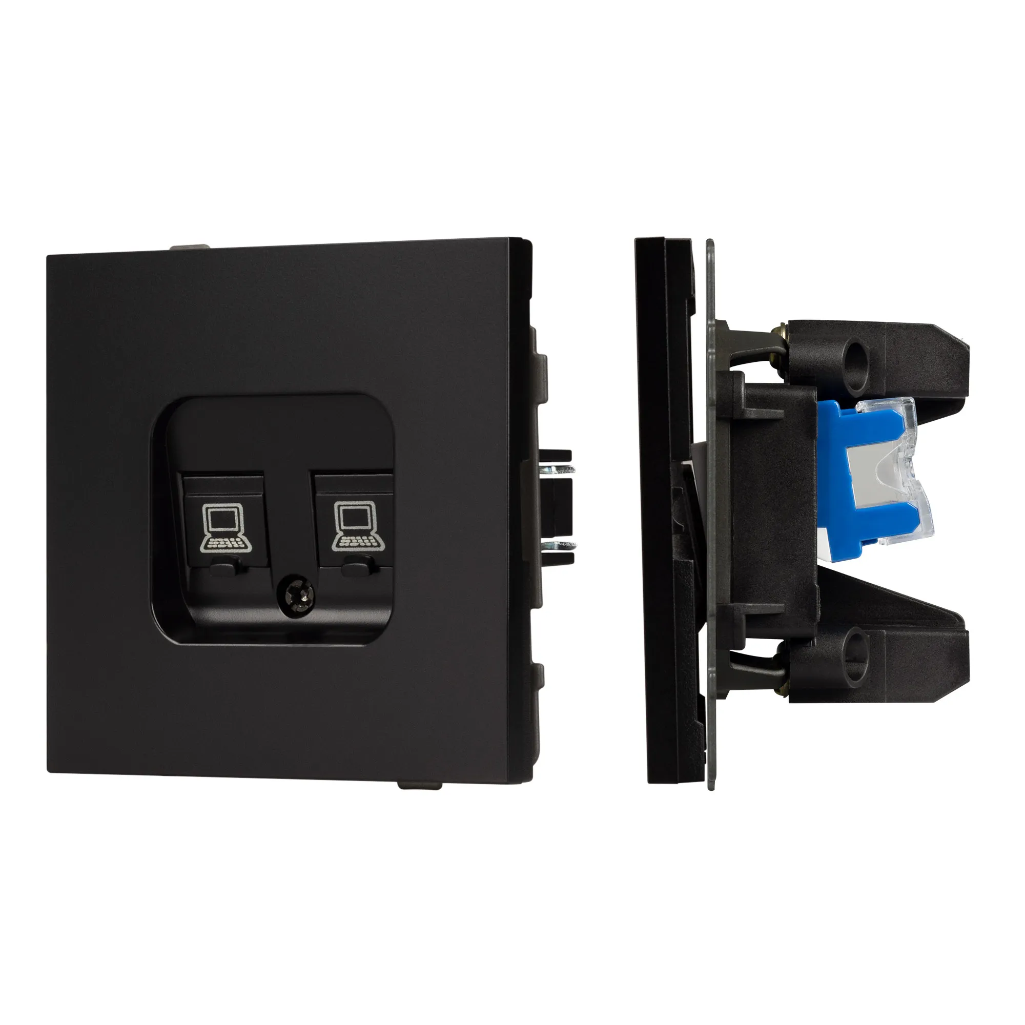 Механизм компьютерной розетки двойной SCT-TENDO-MPC2-PL-BK (RJ-45, CAT6) (Arlight, -)