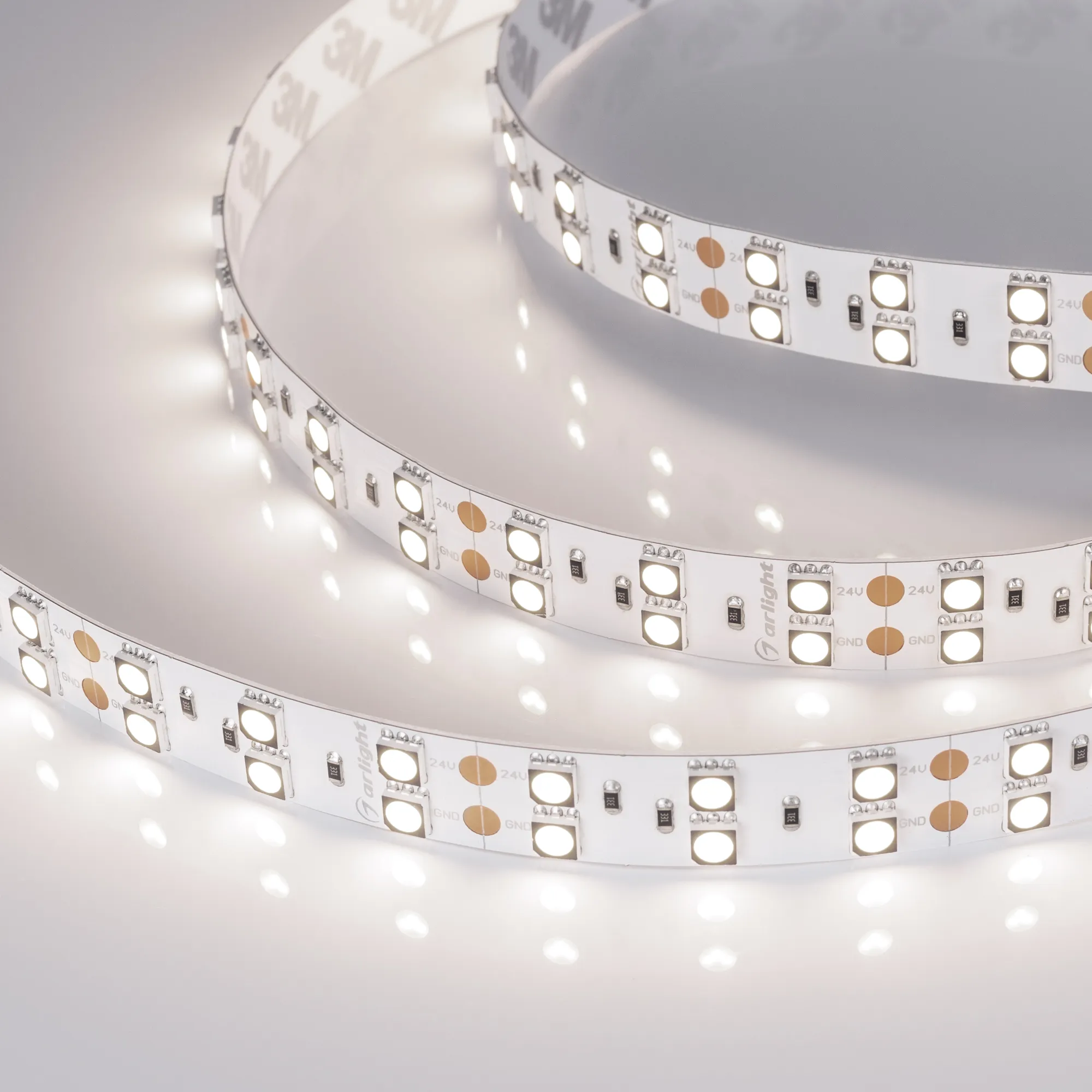 Лента светодиодная RT-B120-15mm 24V Day5000 CRI98 (28.8 W/m, IP20, 5060, 5m) (Arlight, Открытый)