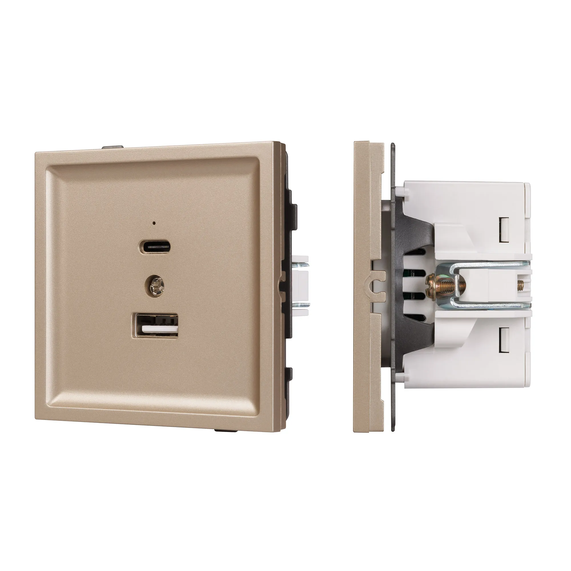 Механизм USB розетки SCT-TENDO-MUAC-PL-GD (5V, 3A, QC3) (Arlight, -)