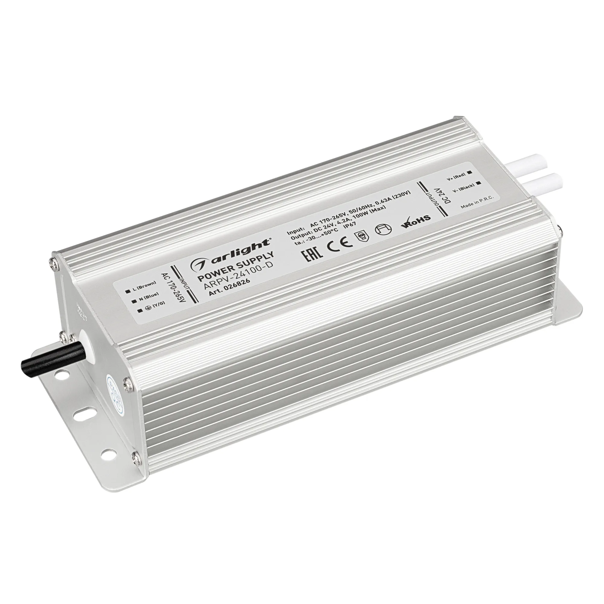 Блок питания ARPV-24100-D (24V, 4.2A, 100W) (Arlight, IP67 Металл, 3 года)