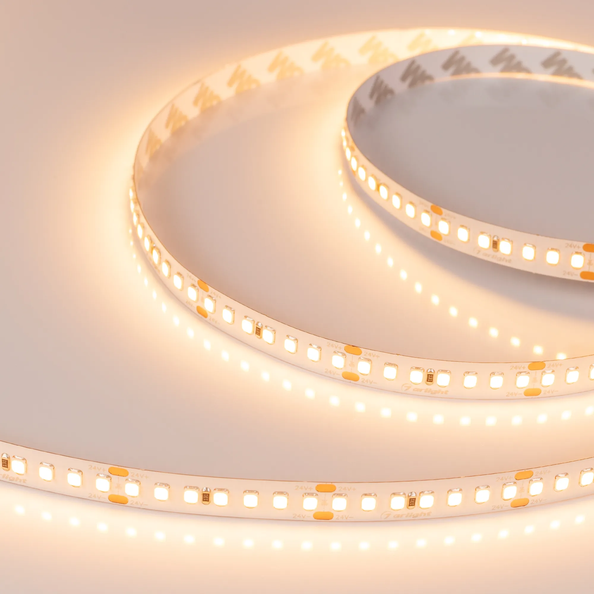 Лента светодиодная RT 2-5000 24V Warm3000 3x (2835, 840 LED, LUX) (Arlight, 17 Вт/м, IP20)